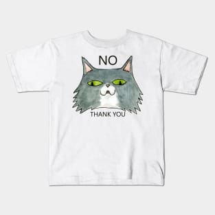 No Thank You Cat Kids T-Shirt